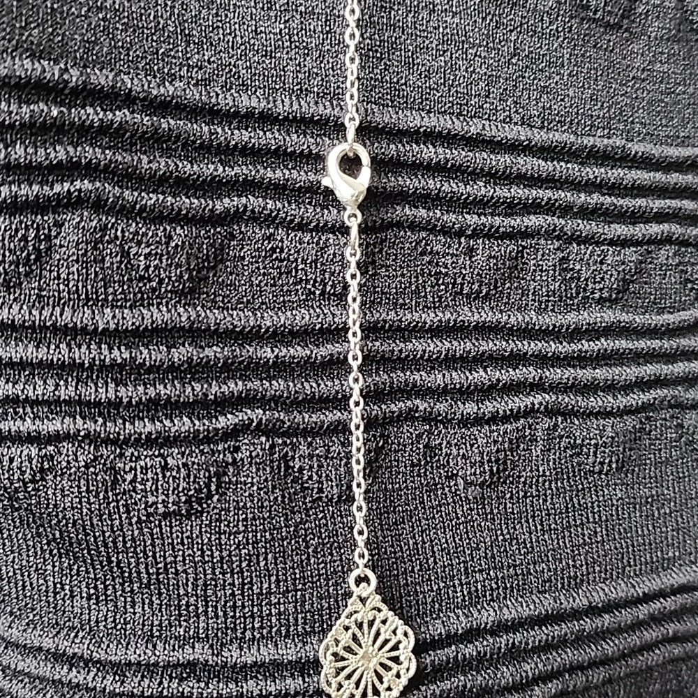 Extra Long Filagree And Geometric VINTAGE STYLE NECKLACE 41 Inches - Picture 6 of 6